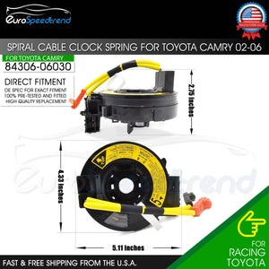 Spiral Cable Clock Spring Fit Toyota Camry 2002-2006 2.4L 3.0L 3.3L 84306-06030