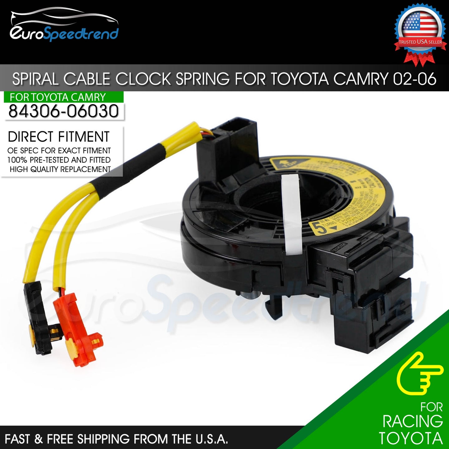 Spiral Cable Clock Spring Fit Toyota Camry 2002-2006 2.4L 3.0L 3.3L 84306-06030