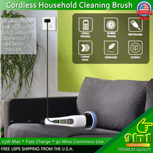 Load image into Gallery viewer, Cordless Electric Spin Scrubber Extendable Handle 9 Cleaner Brush 2 Speed Power
