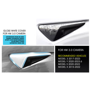 Gloss White HW 3.0 Side Camera Trim Protection Cover Accessories Tesla Model 3 Y S X