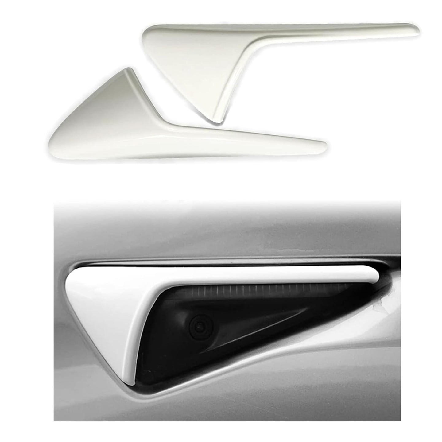 HW4.0 Gloss White Side Camera Trim Cover for Tesla Model 3 Y S X Accessories