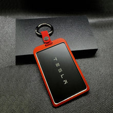 Load image into Gallery viewer, Aluminum Red Key Card Holder Protector Key Ring Accessories Tesla Model 3 Y S X
