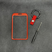 Load image into Gallery viewer, Aluminum Red Key Card Holder Protector Key Ring Accessories Tesla Model 3 Y S X
