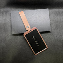 Load image into Gallery viewer, Pink Aluminum Key Card Holder &amp; Protector Strap Accessories Tesla Model 3 Y S X
