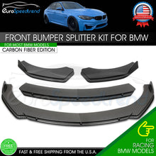 Load image into Gallery viewer, For BMW Carbon Fiber Look Front Lip Splitter Bumper Kit F80 F82 F83 F32 F33 F36
