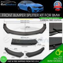 Load image into Gallery viewer, For BMW Carbon Fiber Look Front Lip Splitter Bumper Kit F80 F82 F83 F32 F33 F36
