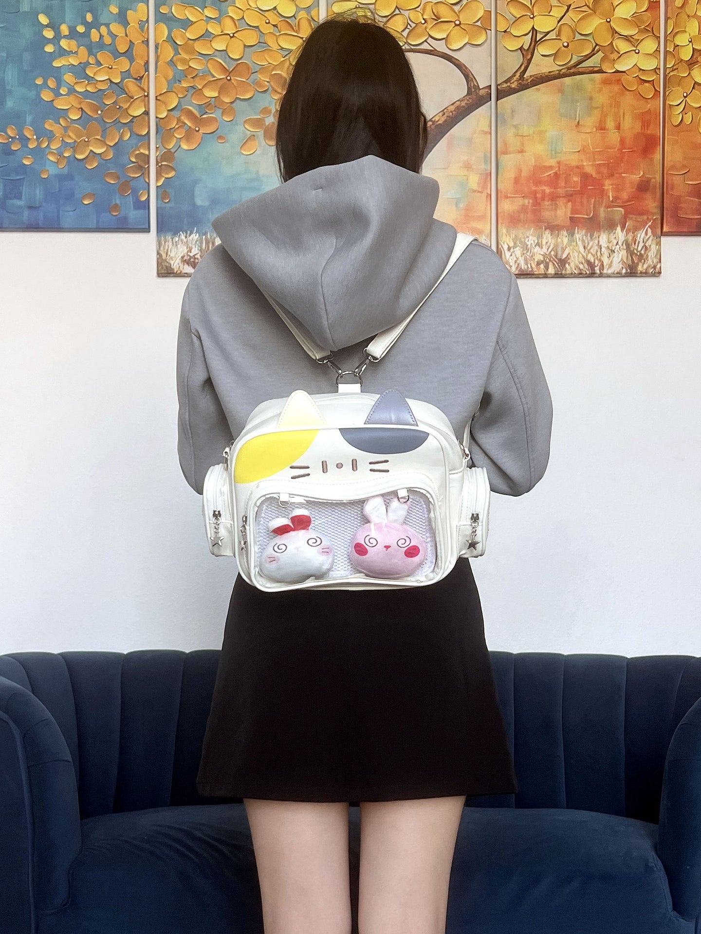 Anime Cute Ita Bag Cat Inspired White Backpack Shoulder Messenger Bag