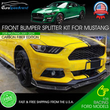 Load image into Gallery viewer, Carbon Fiber Look Front Bumper Lip Spoiler Splitter Ford Mustang Kit Accessories
