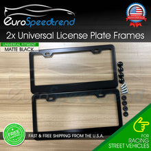 Load image into Gallery viewer, Matte Black License Plate Frame Cover Front &amp; Rear Stainless Steel Metal NO RUST
