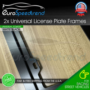 Matte Black License Plate Frame Cover Front & Rear Stainless Steel Metal NO RUST