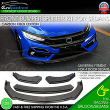 Load image into Gallery viewer, Universal Carbon Fiber Look Sedan Front Lip Bumper Splitter Spoiler Car Body Kit
