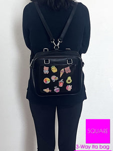 Versatile Ita Bag Square 3-Way ITA Crossbody Bag - Customizable Stylish Unique