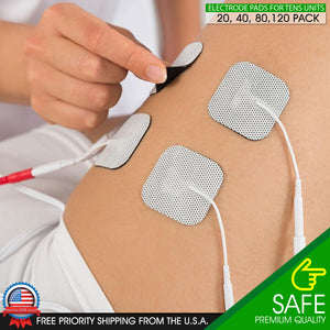 40PCS TENS Electrode Pads EMS Muscle Stimulator IF Replacement Reusable 2X2