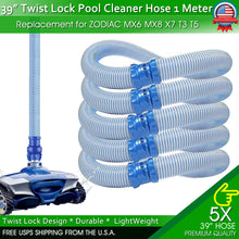 Load image into Gallery viewer, Twist Lock Hose For Zodiac Swimming Pool Cleaner MX6 MX8 X7 T3 T5 Baracuda 39&quot;
