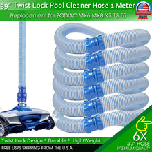 Load image into Gallery viewer, Twist Lock Hose For Zodiac Swimming Pool Cleaner MX6 MX8 X7 T3 T5 Baracuda 39&quot;
