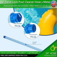 Load image into Gallery viewer, Twist Lock Hose For Zodiac Swimming Pool Cleaner MX6 MX8 X7 T3 T5 Baracuda 39&quot;
