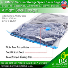 Load image into Gallery viewer, Jumbo Vacuum Storage Bags XL XXL Bedding Clothes Travel Space Saver w/ Hand Pump
