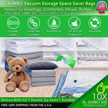 Load image into Gallery viewer, Jumbo Vacuum Storage Bags XL XXL Bedding Clothes Travel Space Saver w/ Hand Pump
