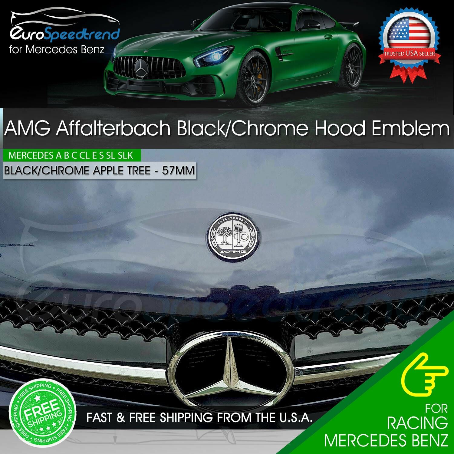 Affalterbach AMG Emblem Front Bumper Hood Sign Genuine Mercedes