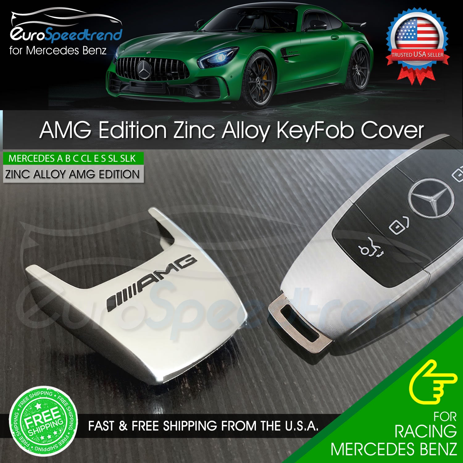 Zinc Alloy Remote Key Case Cover For Mercedes Benz E Class 2016