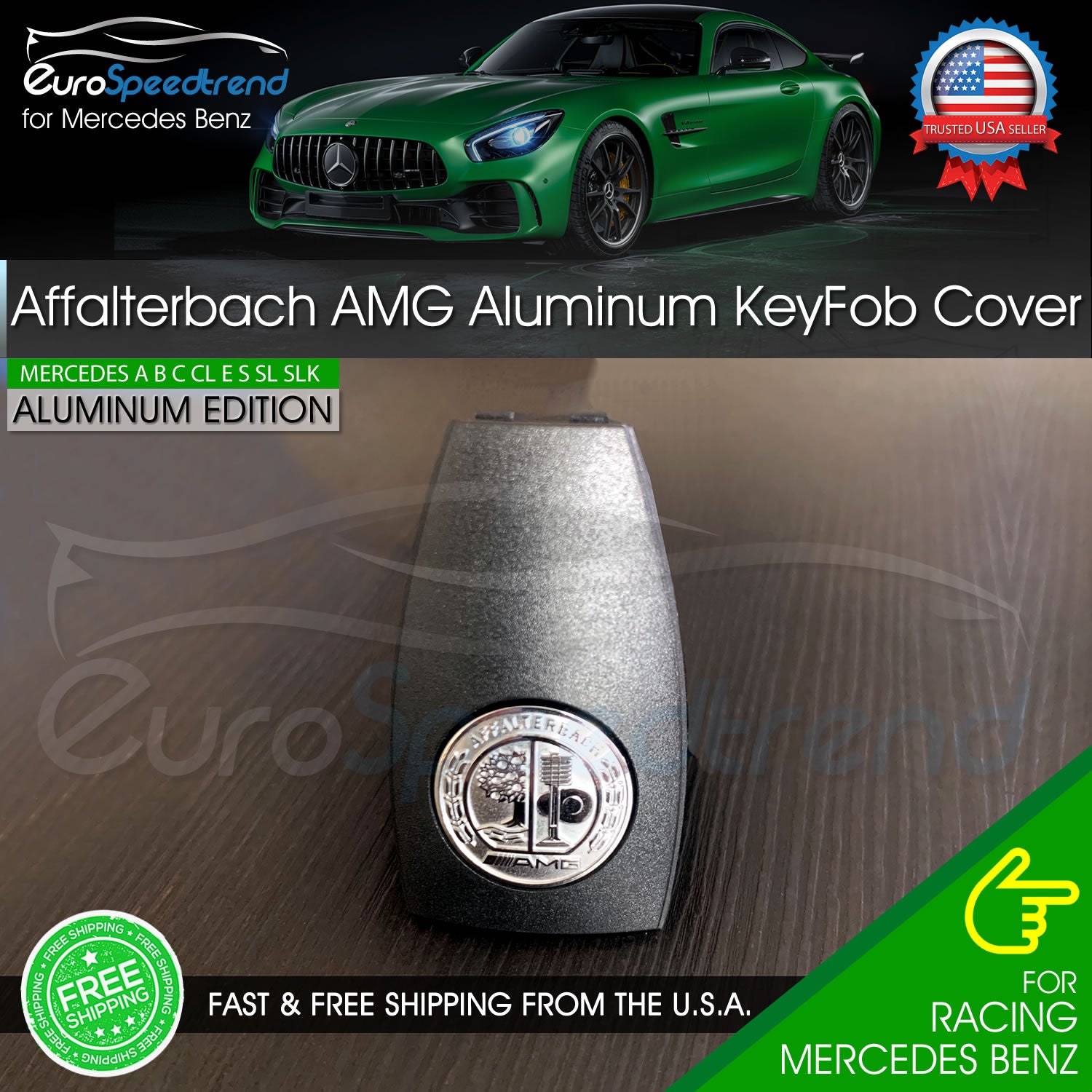 2020+AMG+AFFALTERBACH+Key+Fob+Shell+Cover+Remote+Badge+Emblem+Gold