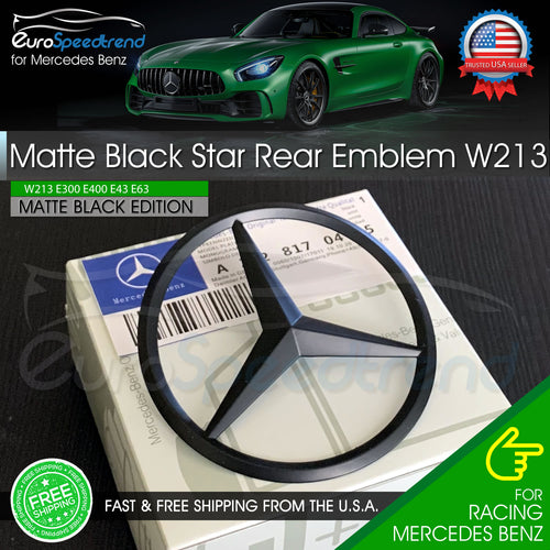 AMG GTR GTC Gloss Black Star Trunk Emblem Rear Lid Logo Badge Mercedes