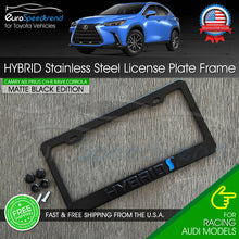 Load image into Gallery viewer, Black HYBRID License Matte Black Plate Frame Logo Front or Rear 3D Emblem Cover
